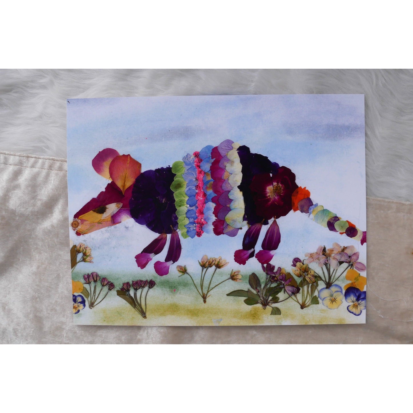 Pressed flower Armadillo print - Remedy Design Shop
