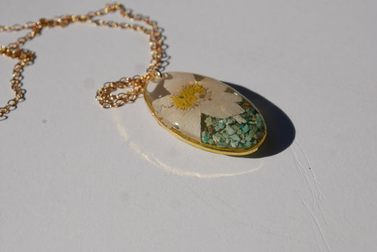 Birth month necklace, Birthflower + gemstone