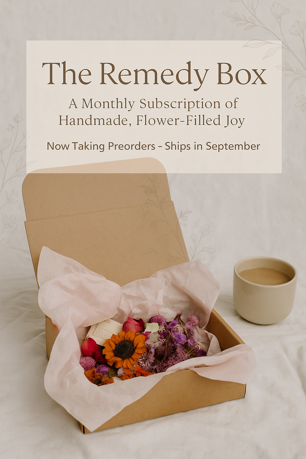 Remedy Box – Monthly Flower-Inspired Self-Care Subscription | Pressed & Dried Floral Goods | Ships September | Presale