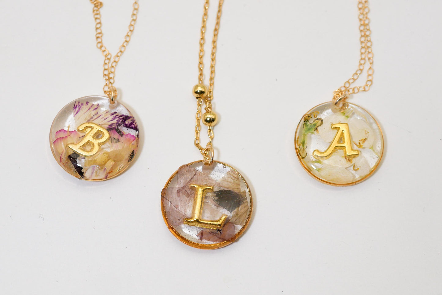 Personalized Birth Flower Necklace with Initial – Custom initial necklace, birthflower jewelry, birthflower