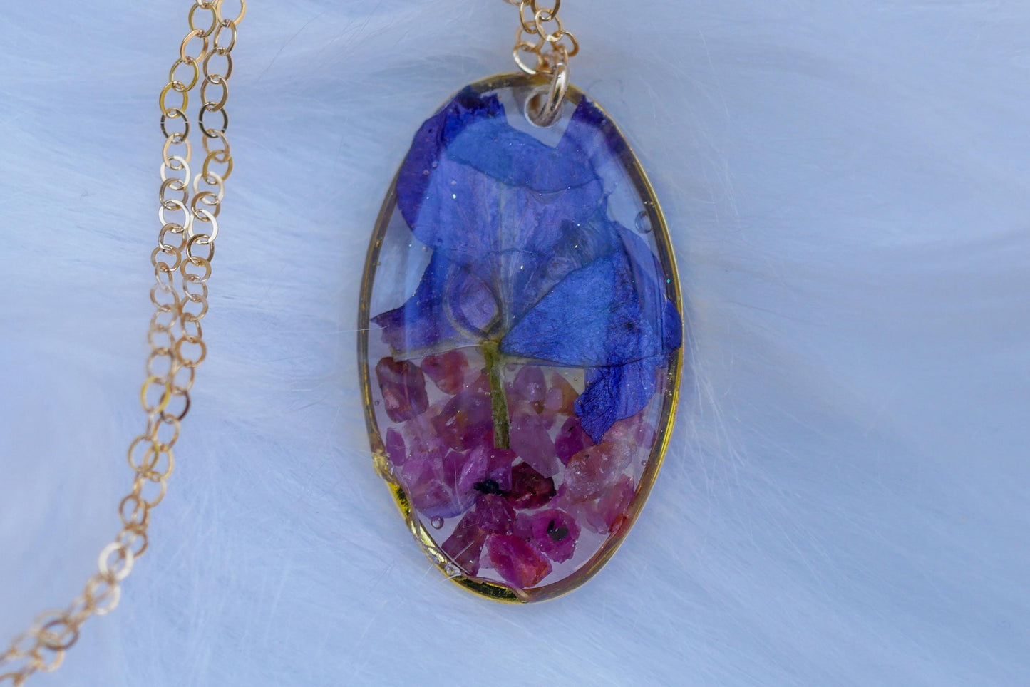 July Birth Flower and Birthstone Necklace – Ruby & Larkspur for Meaningful July Birthdays, birthflower jewelry, genuine birthstone necklace