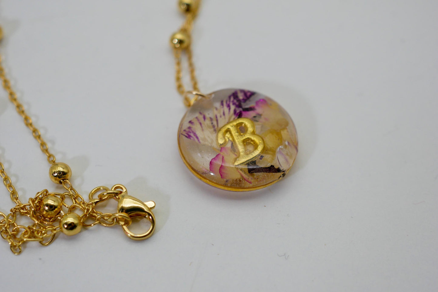 Personalized Birth Flower Necklace with Initial – Custom initial necklace, birthflower jewelry, birthflower