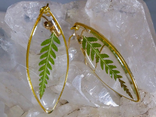 Fern leaf Ellipse earrings