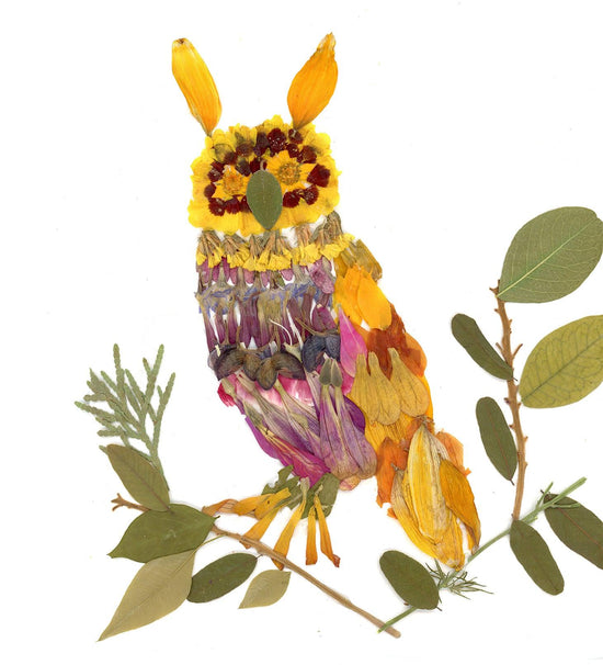 Owl floral collage