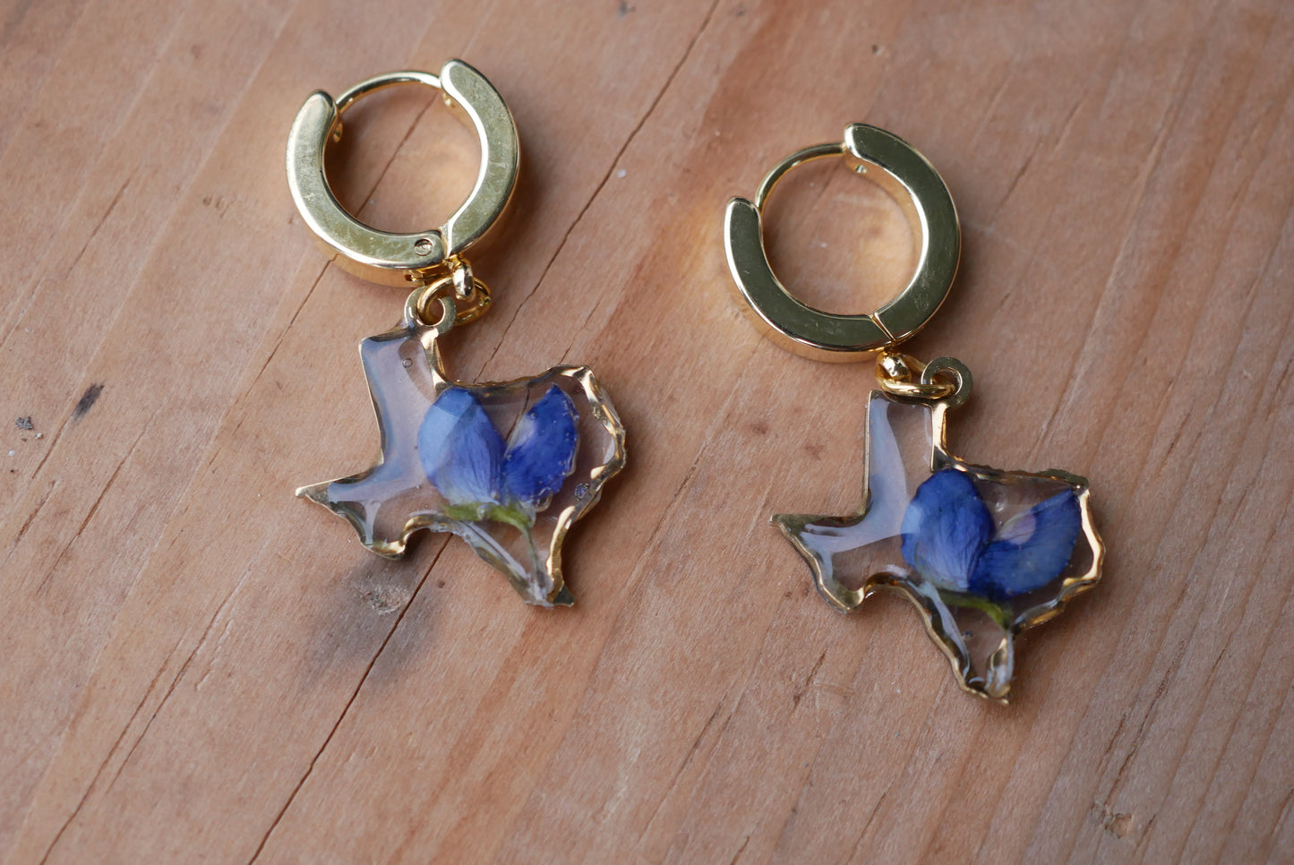 Texas bluebonnet huggy hoops