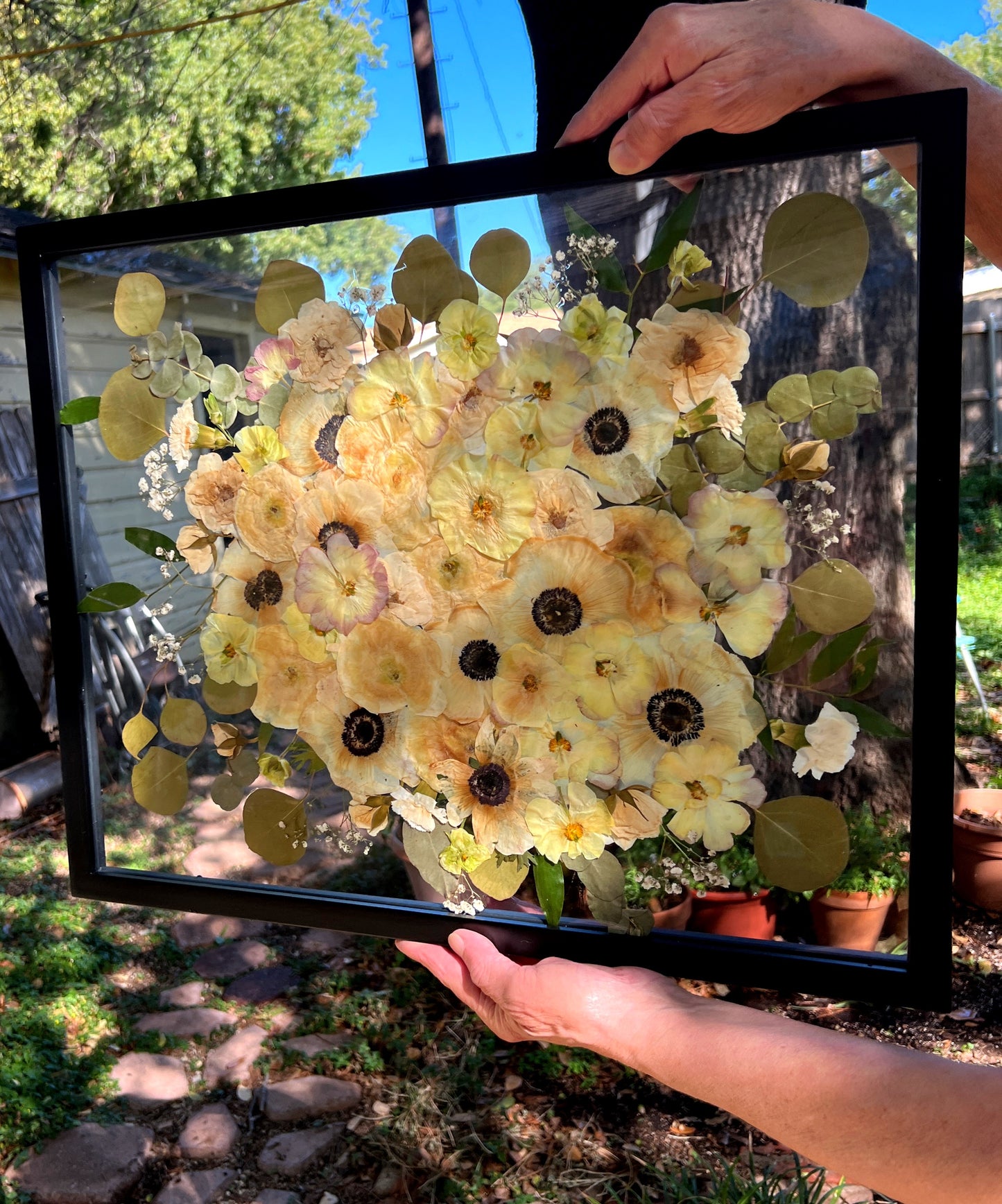 Pressed floral preservation frame