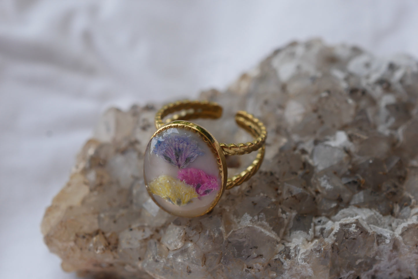 Adjustable Baby's Breath Ring Gold