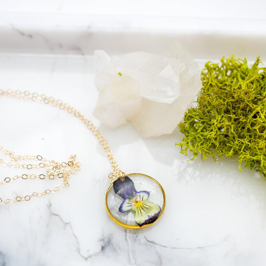 Dainty Pansy Necklace