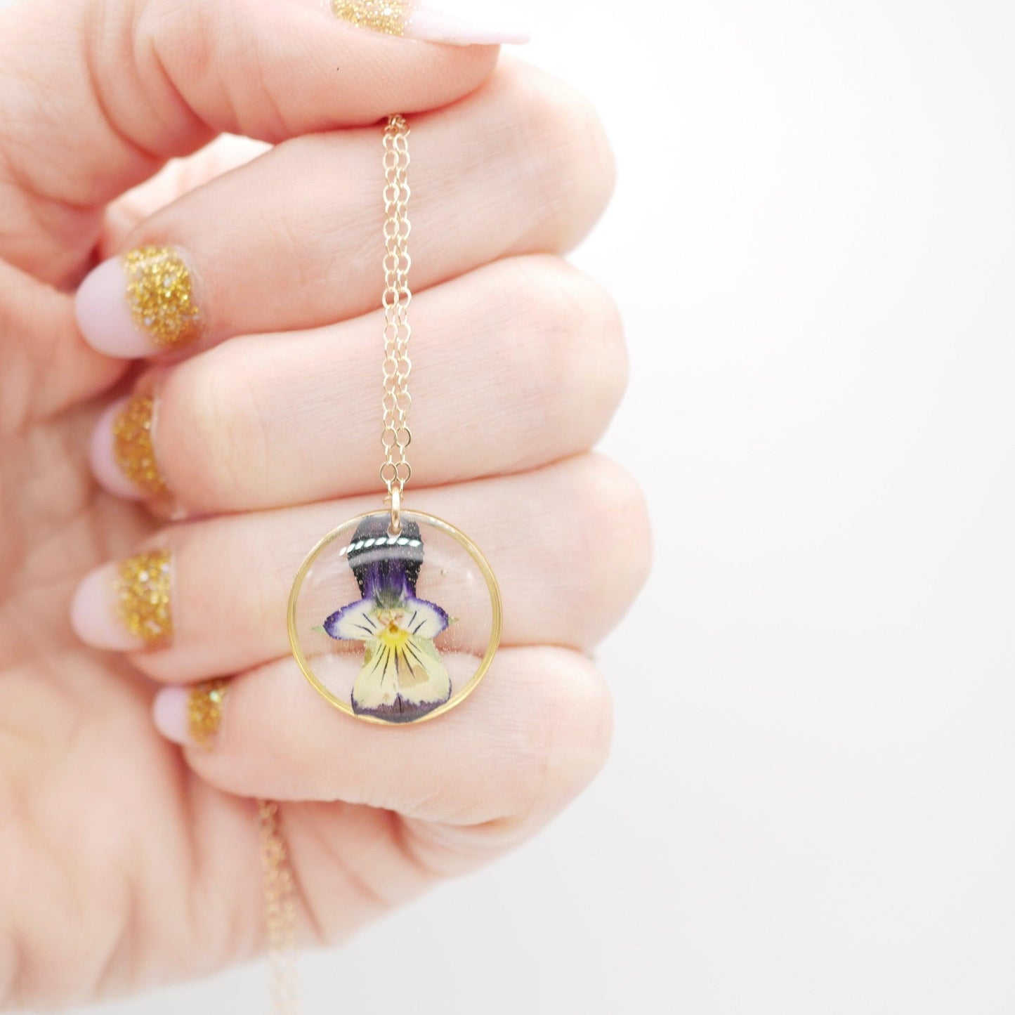 Dainty Pansy Necklace