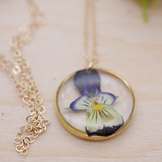 Dainty Pansy Necklace