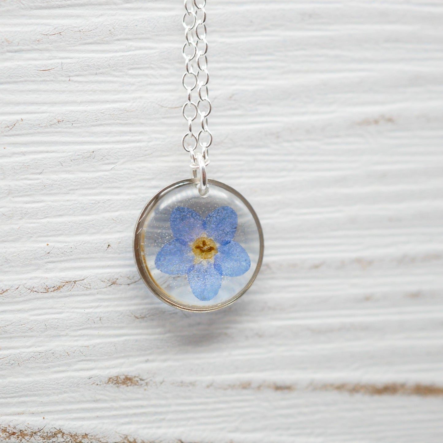 Forget me not tiny charm necklace