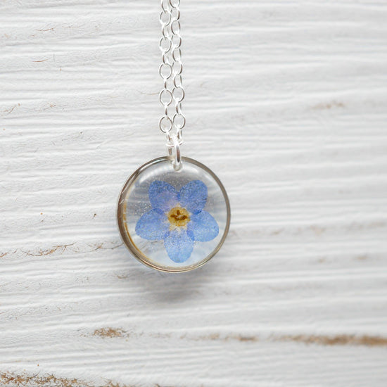 Forget me not tiny charm necklace