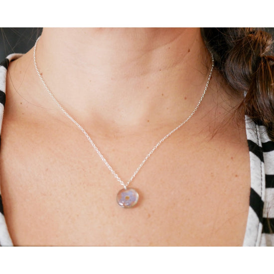 Forget me not tiny charm necklace