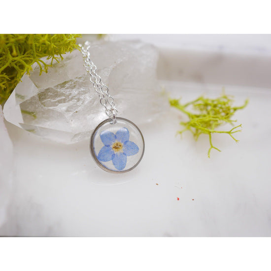 Forget me not tiny charm necklace