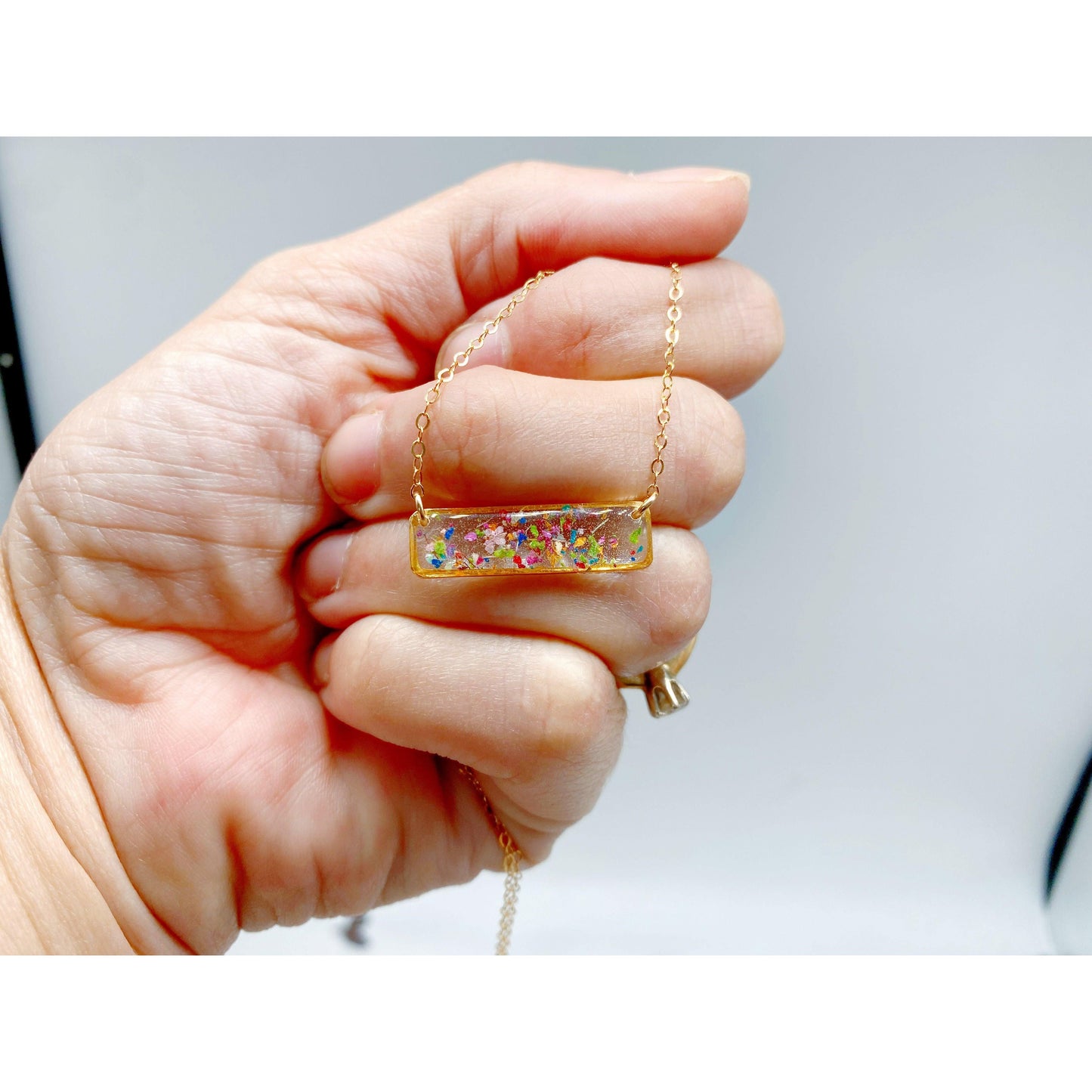 Horizontal Confetti Bar Necklace