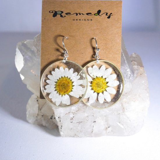 Large Daisy Disc Earrings