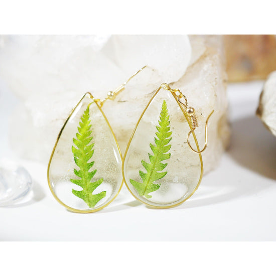 Large Fern Teardrop earrings