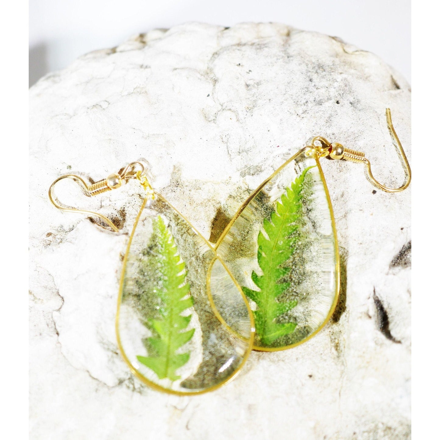 Large Fern Teardrop earrings