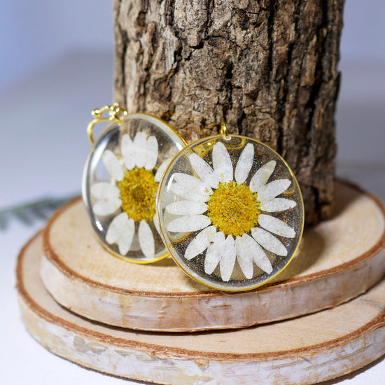 Large Daisy Disc Earrings
