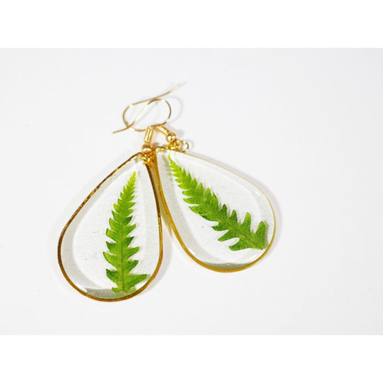 Large Fern Teardrop earrings