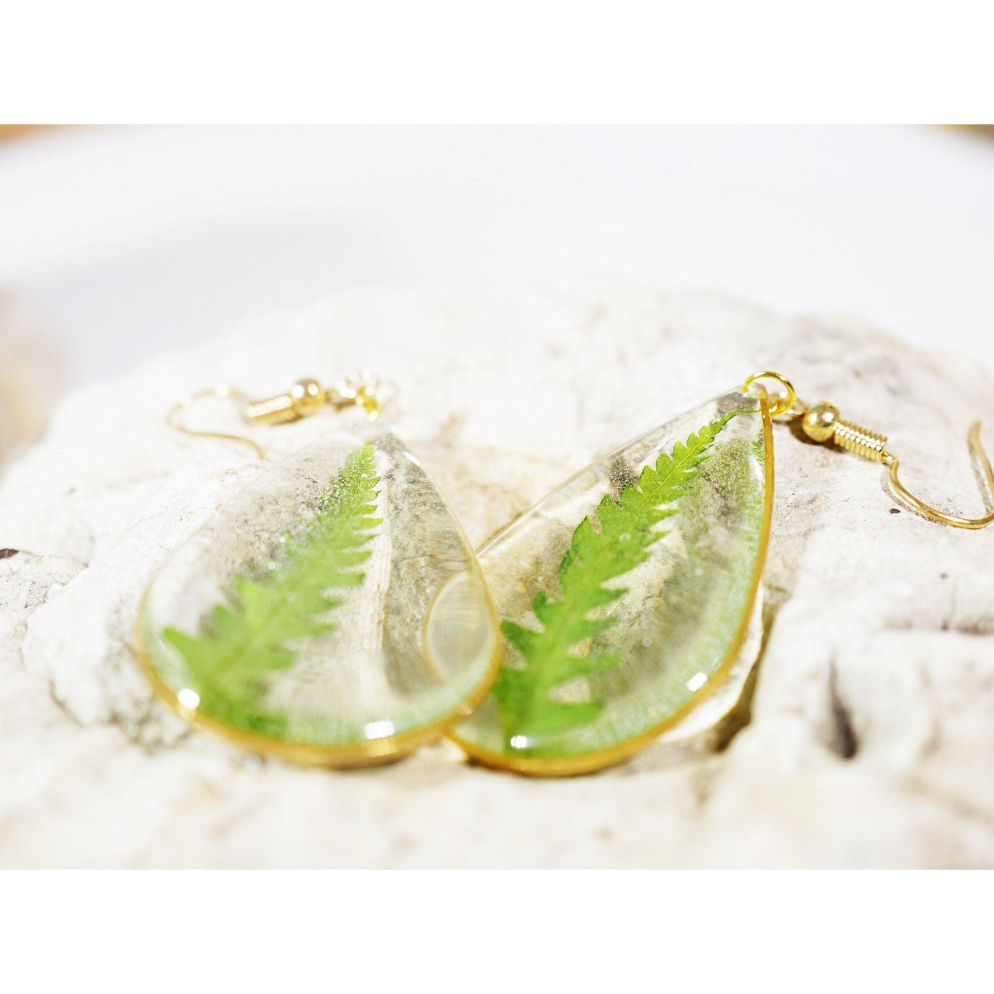 Large Fern Teardrop earrings