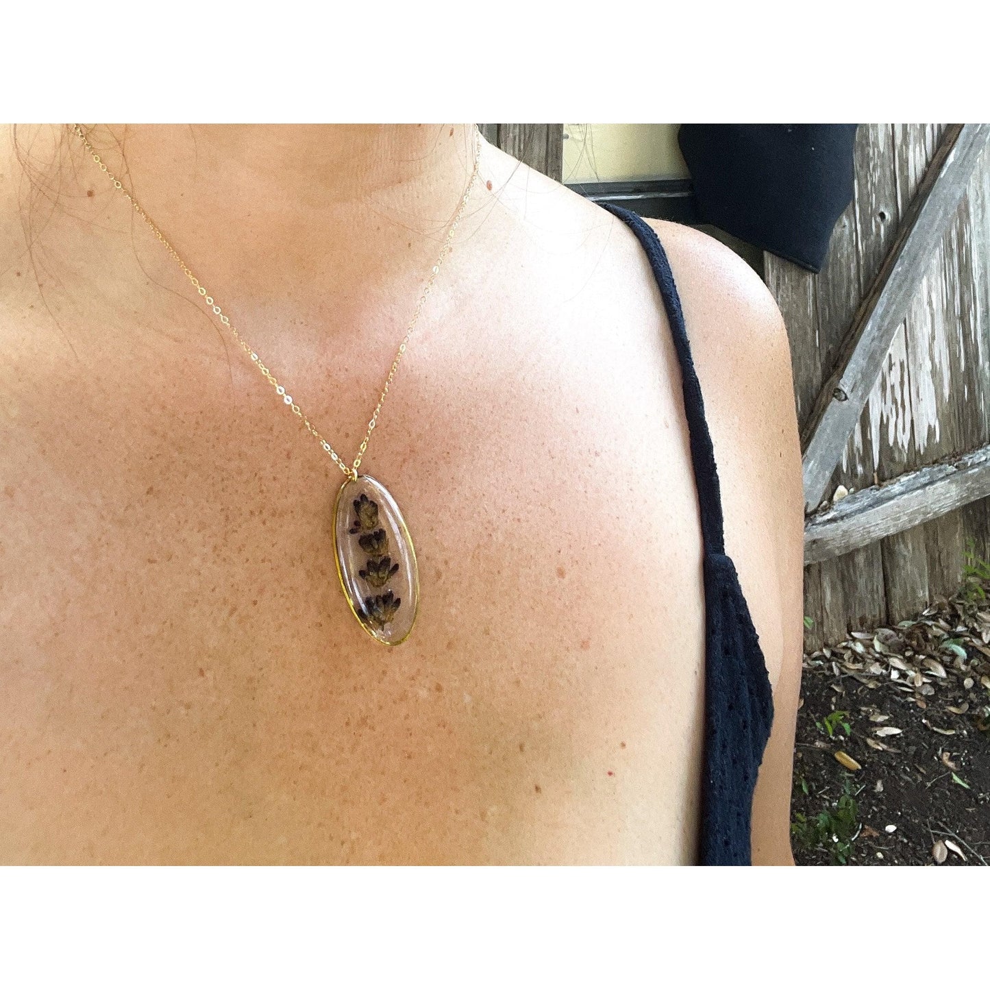 Lavender oval necklace