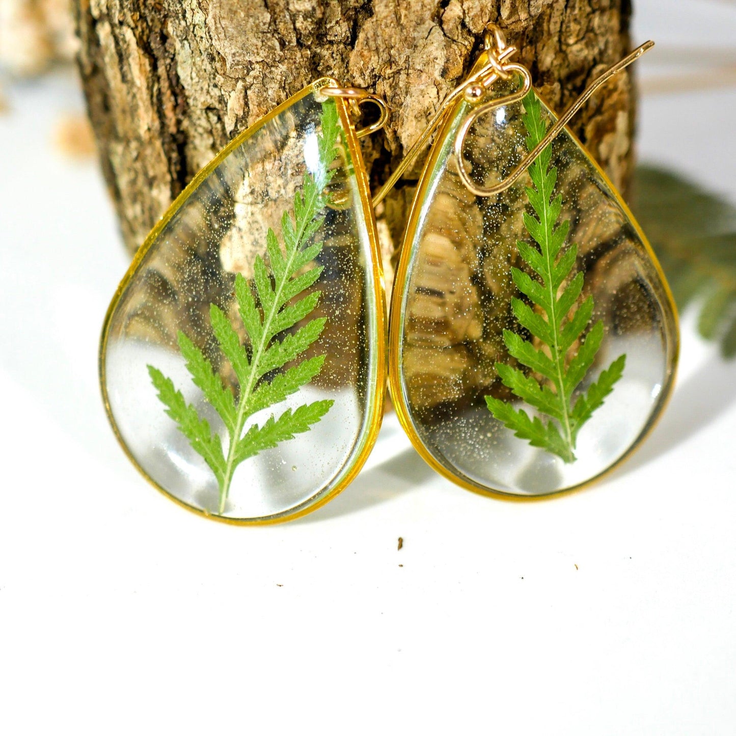 Large Fern Teardrop earrings