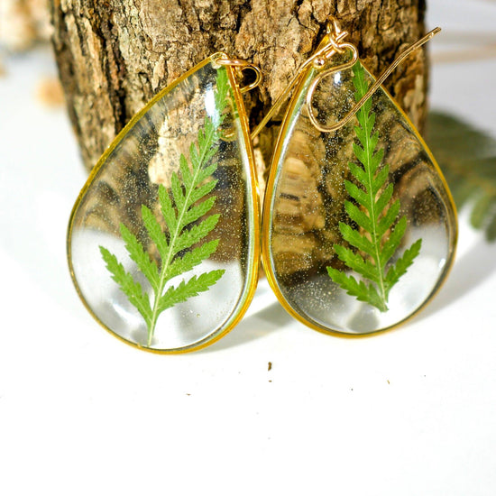 Large Fern Teardrop earrings