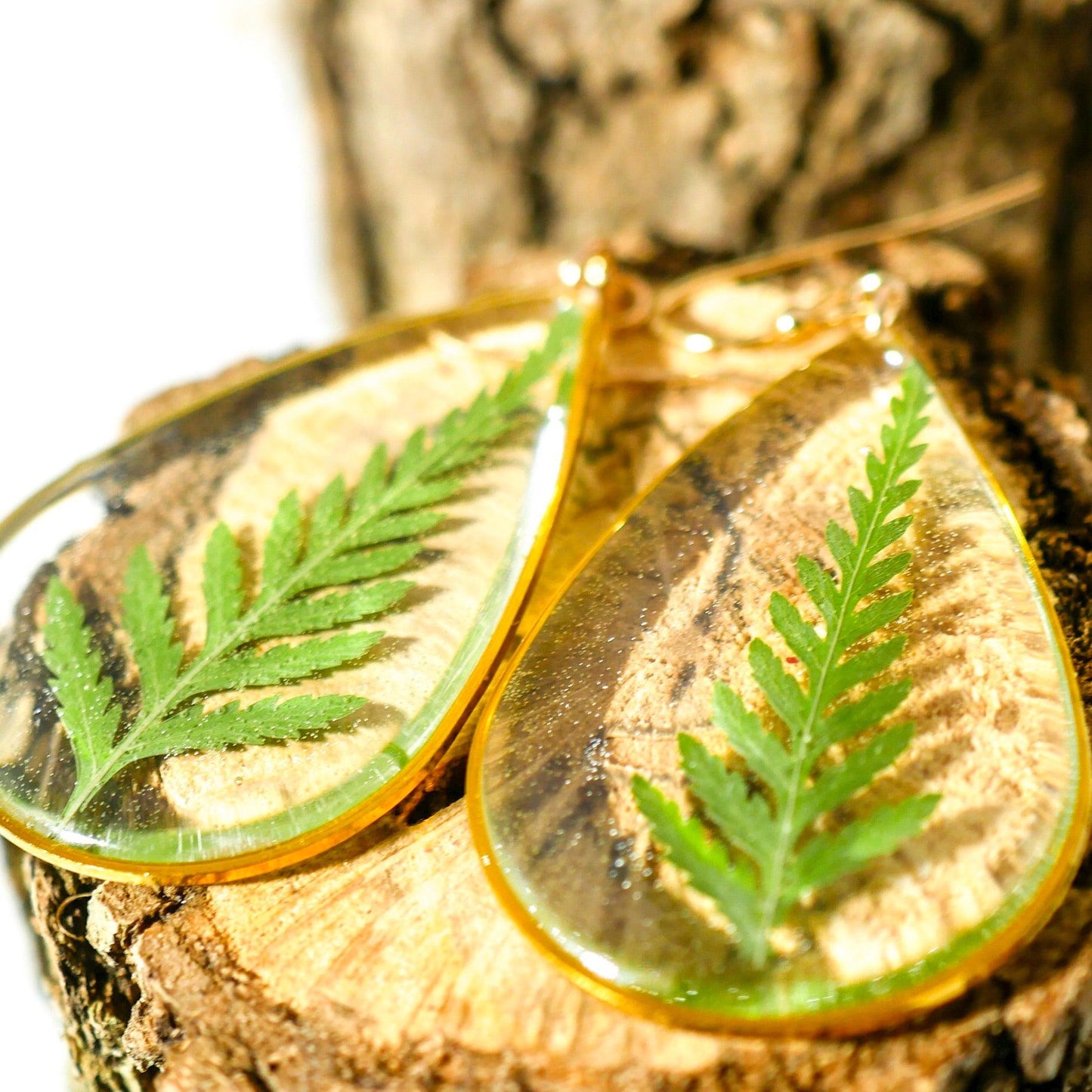 Large Fern Teardrop earrings