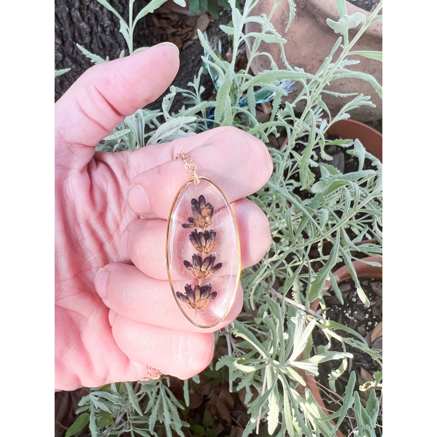 Lavender oval necklace