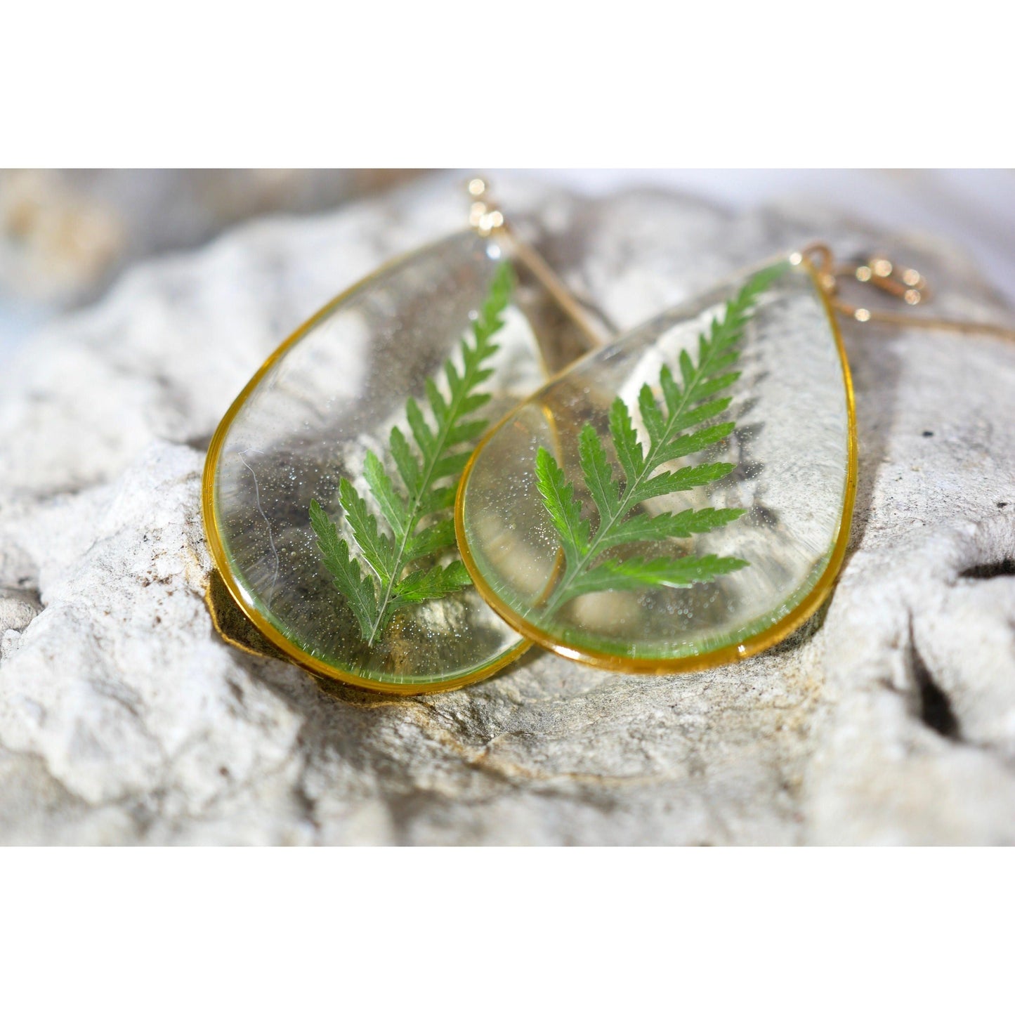 Large Fern Teardrop earrings