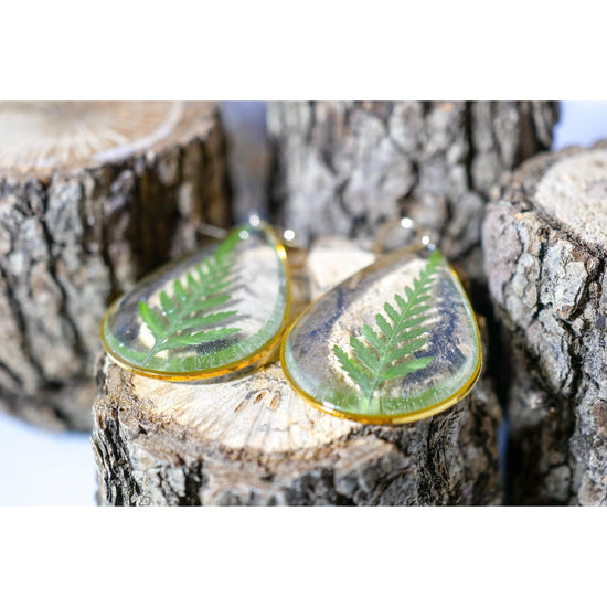 Large Fern Teardrop earrings