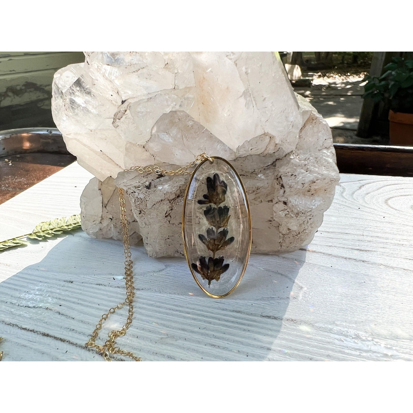 Lavender oval necklace