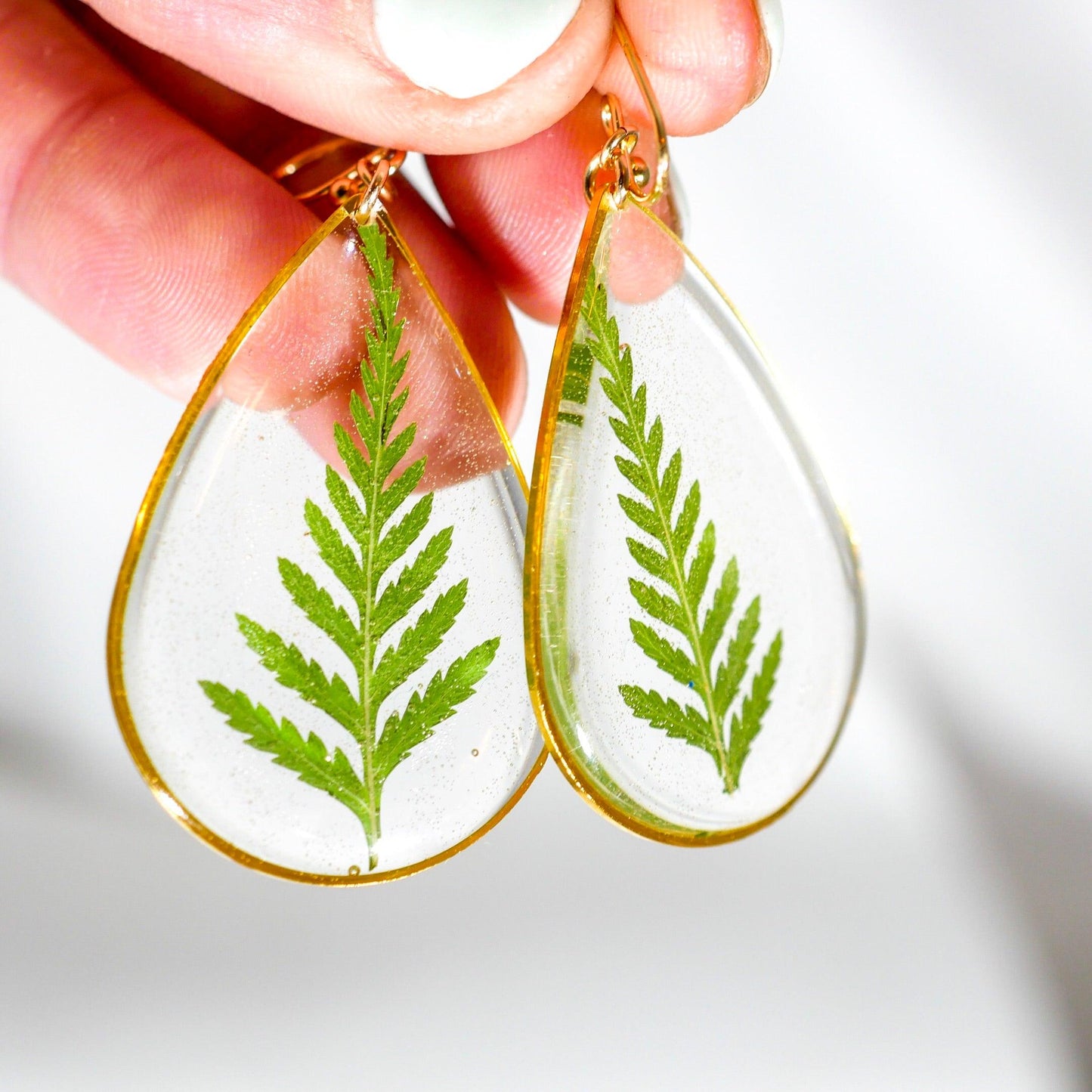 Large Fern Teardrop earrings