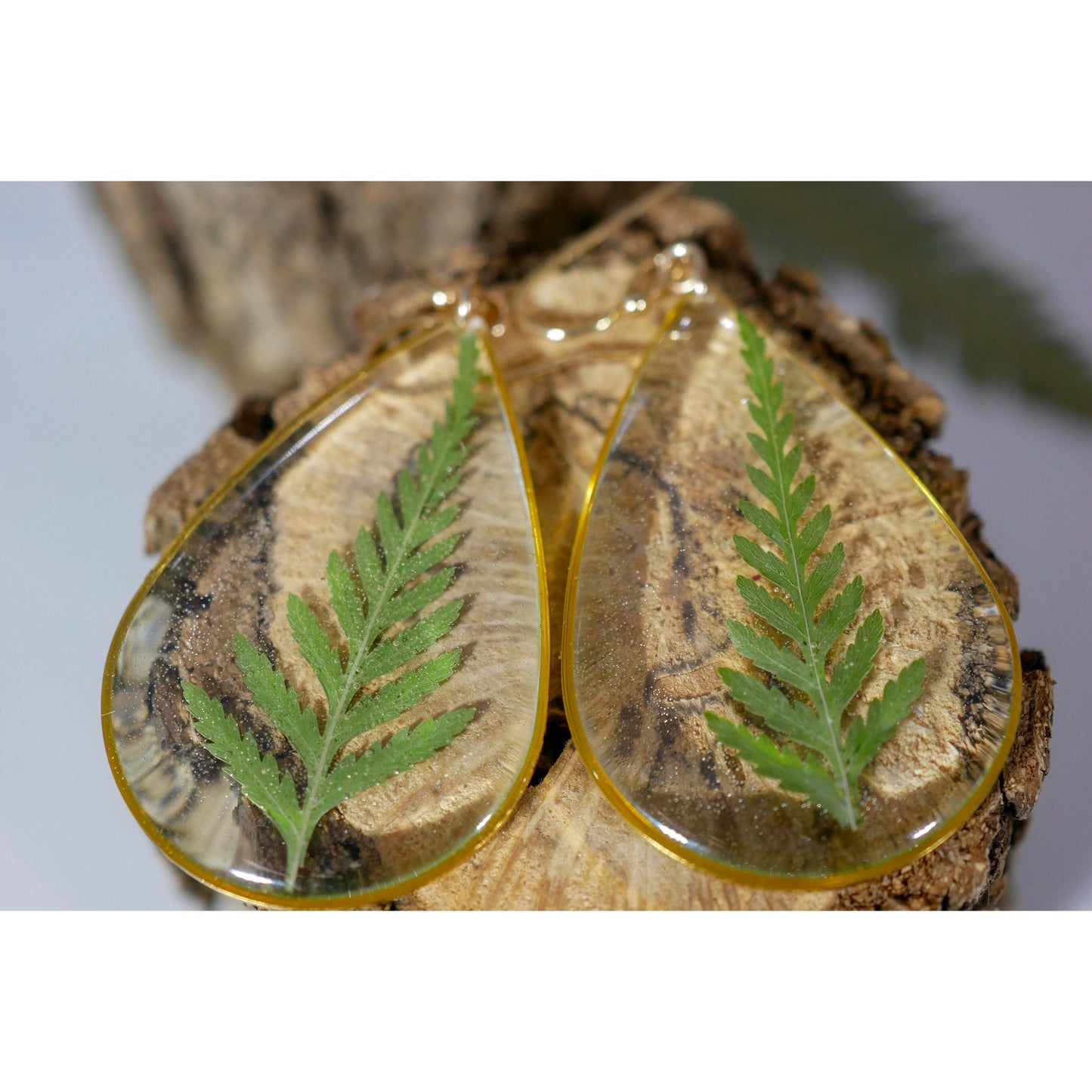Large Fern Teardrop earrings