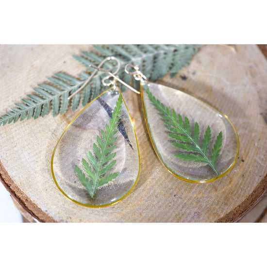 Large Fern Teardrop earrings