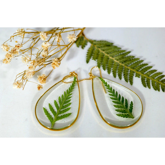 Large Fern Teardrop earrings