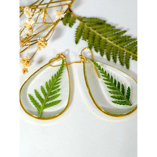 Large Fern Teardrop earrings