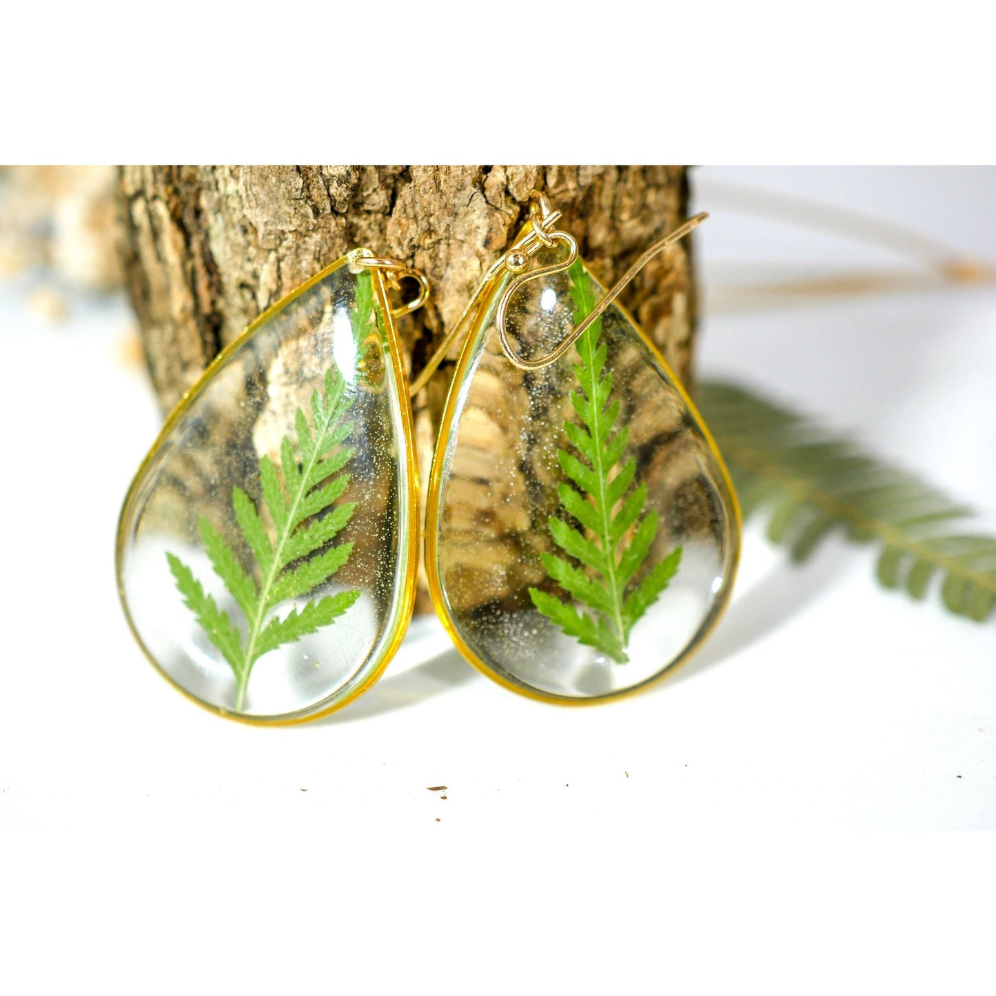 Large Fern Teardrop earrings