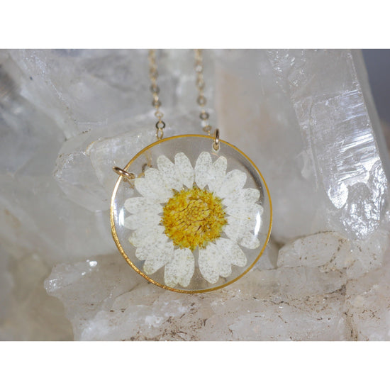 Pressed Daisy Necklace