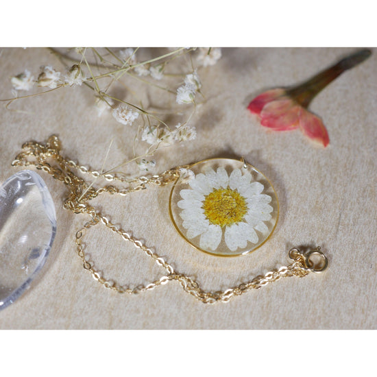 Pressed Daisy Necklace