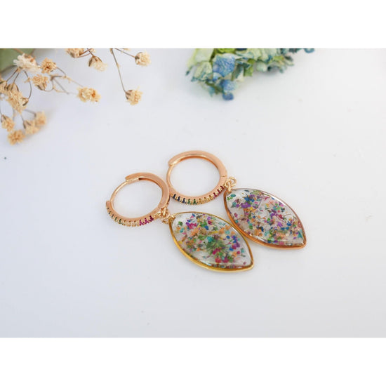 Rainbow Cubic Zirconia Huggie Hoops