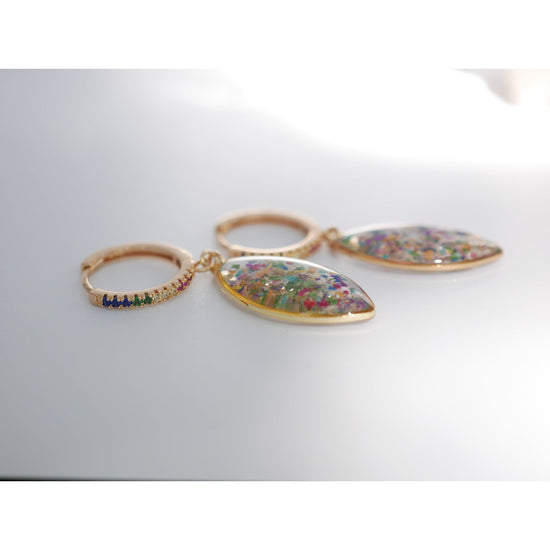 Rainbow Cubic Zirconia Huggie Hoops
