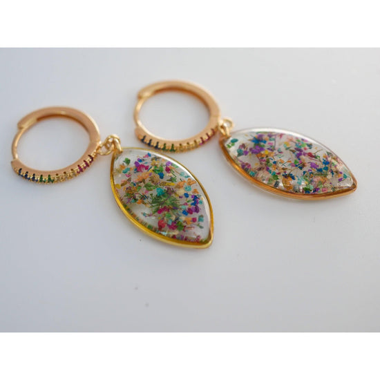 Rainbow Cubic Zirconia Huggie Hoops