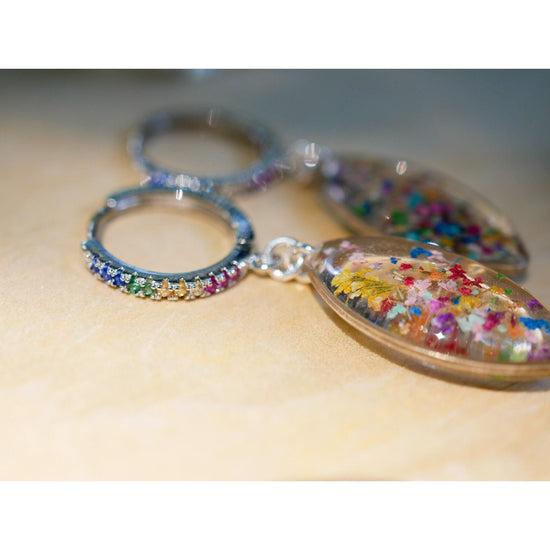 Rainbow Cubic Zirconia Huggie Hoops