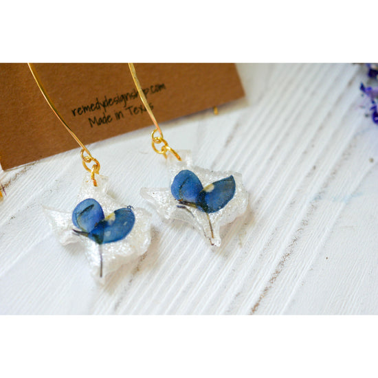 Texas bluebonnet dangle earrings