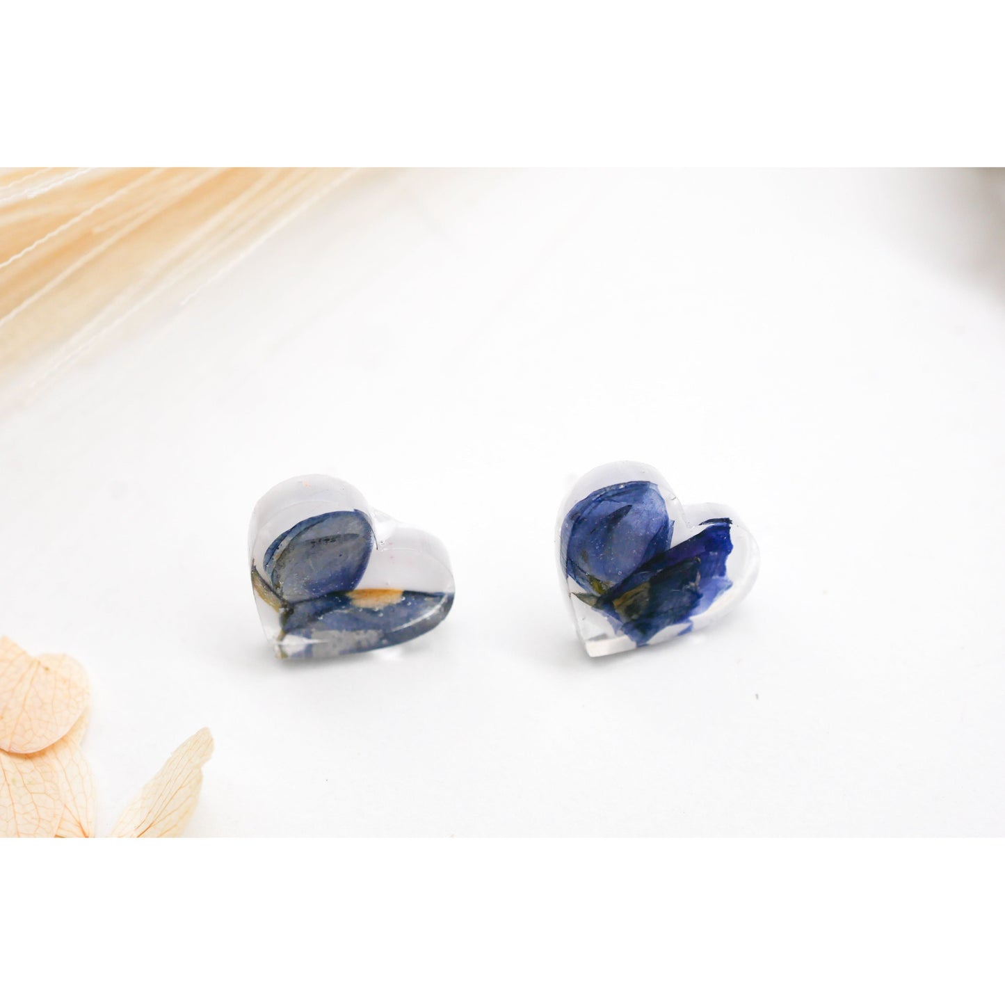 Texas bluebonnet heart studs