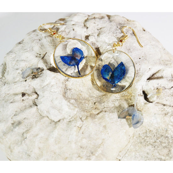 Texas Bluebonnet Petal Dangle Earrings