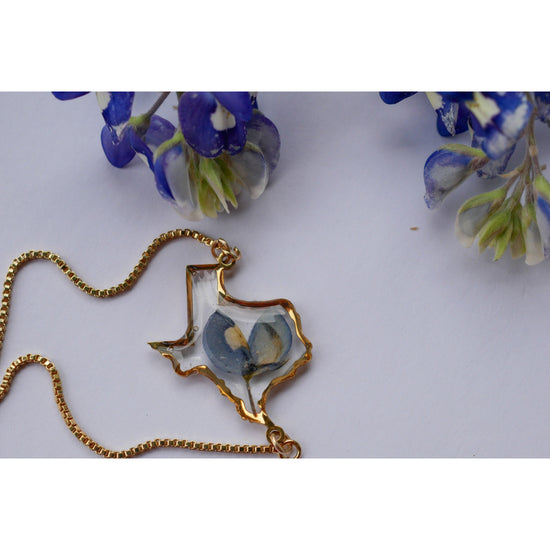 Texas pressed bluebonnet bracelet