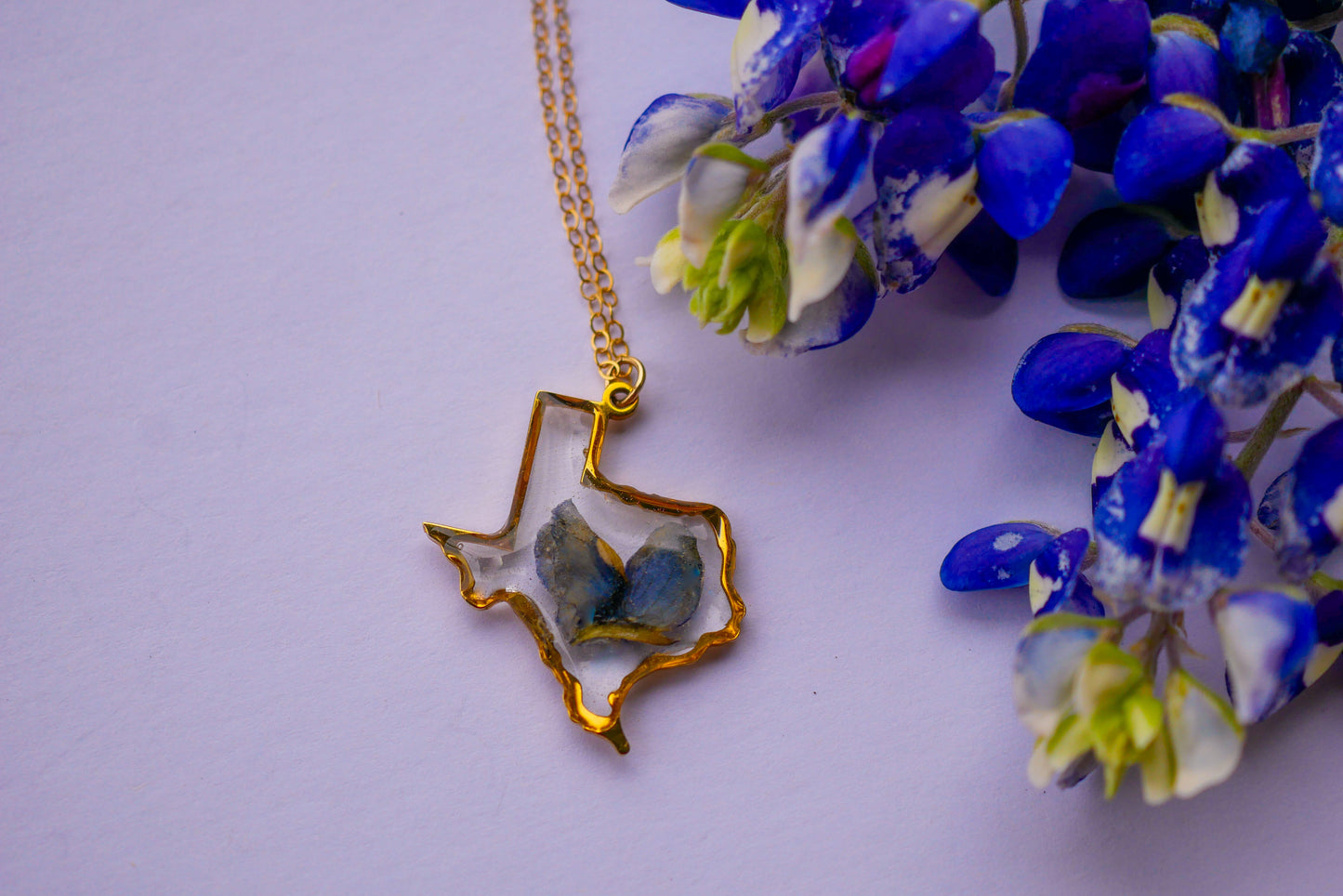 Texas Bluebonnet necklace